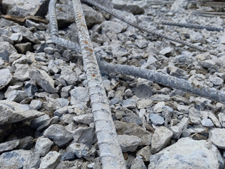 Concrete from road demolition In order to complete the construction again to meet standards