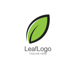 leaf green vector concept logo design template