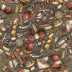 Fototapeta premium Cartoon cute hand drawn Handmade seamless pattern