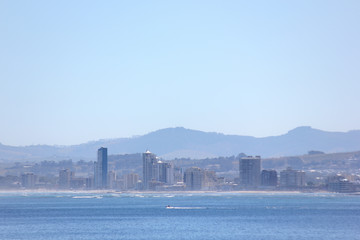 Fototapeta premium Seaside Vacation Hotels And Apartment Buildings, Gordon's Bay, South Africa