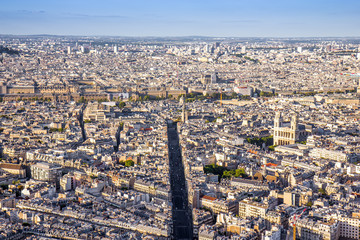 Aerial view of the Paris with Saint Sulpice church
