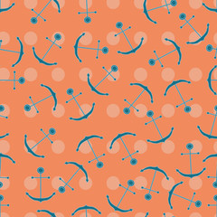 Blue anchors seamless pattern print background design