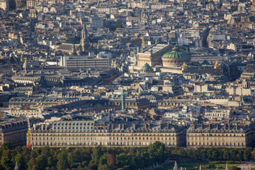 Aerial view of the Paris with Opera Garnier and Place Vendome