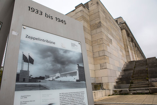 Remains of the Zeppelinfeld Grandstand in Nuremberg