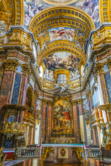 Fototapeta na wymiar Altar Frescos Basilica Carlo al Corso Church Rome Italy