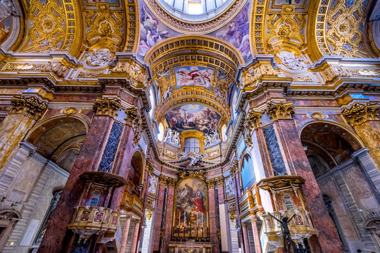 Altar Frescos Dome Basilica Carlo al Corso Church Rome Italy