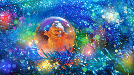 Obraz na płótnie Canvas Christmas snowman lights garland. Holiday season concept. Party decoration.