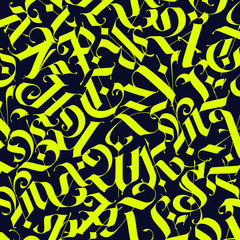 Pattern, ornament in the Gothic style. Vector. Alphabet. Calligraphy and lettering. Medieval latin letters. Graphic elements for corporate identity for the company. Elegant font for tattoos.