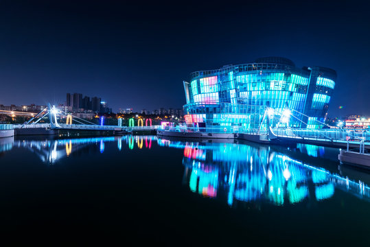 Night view of Yeouido and Banpo Hangang Park Sebitseom.