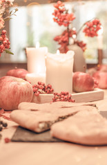 Fall table decor for Holiday Thanksgiving dinner