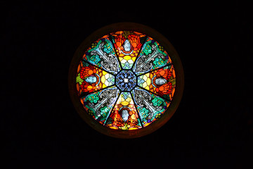round window with stained glass 