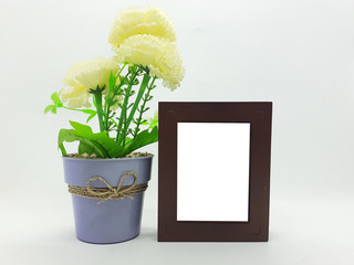 Various Stylish Beautiful Elegant Angle of Empty Clean Dark Brown Wooden Table Top Photo Frame in White Isolated Background