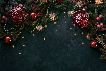 Christmas decor background with place for text