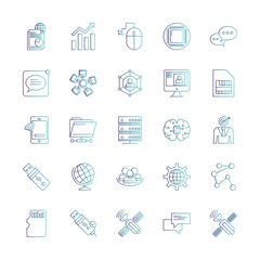 Set Of 25 Universal Icons For Mobile Application and websites