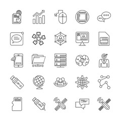 Set Of 25 Universal Icons For Mobile Application and websites