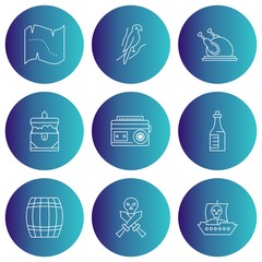 Set Of 9 Universal Icons For Mobile Application and websites