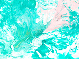 Green mint and pink hand painted background