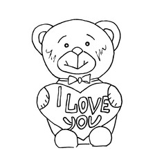 teddy art-line valentine's day love baby