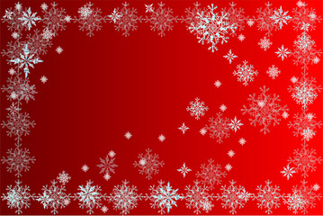 雪の結晶のデザイン　テンプレート – 赤のグラデーション背景