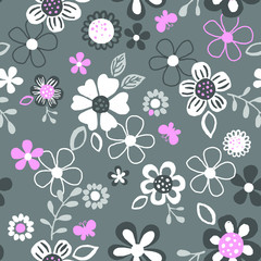 Fashionable pattern in small flowers. Floral background for textiles.