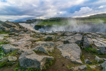 Selfoss Waterfall and canyon, North Iceland