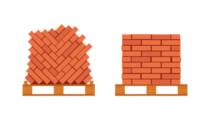 Obraz premium Vector brick pallet icons in flat style