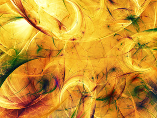 yellow abstract fractal background 3d rendering illustration