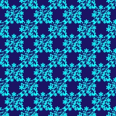 Fototapeta na wymiar floral pattern on dark blue background