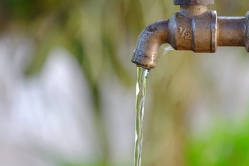 water flowing from faucet