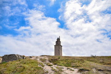 Hercules tower in the Galician city of La Coruña (Spain)