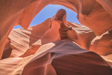 Lower antelope canyon vertical view, arizona, USA 2