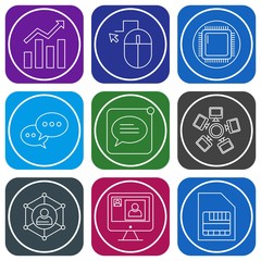 9 User interface Icon set for web and mobile applications