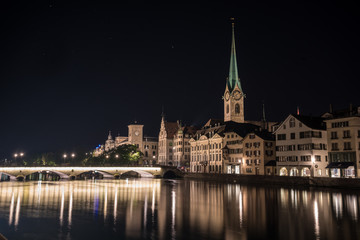 Naklejka na ściany i meble Zurich at Night