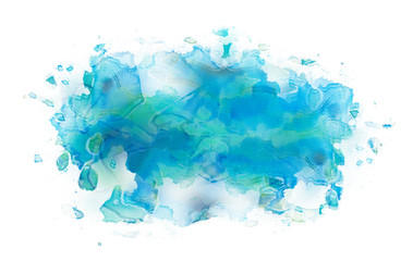 abstract blue paint stain with tints of color, of paint and a stain