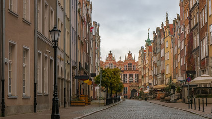 Obraz na płótnie Canvas Great Arsenal in Piwna Street at the old city center of Gdansk, Poland.