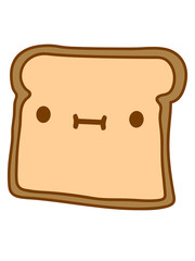 toast brot scheibe brötchen süß niedlich gesicht augen mund toasten lecker hunger backen bäcker frühstück morgens clipart design cool