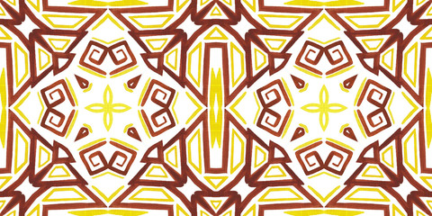 Embroidery in the traditions of Peru, Aztecs and Maya. Geometric folk ornament fabric.  Colorful seamless pattern in Spanish, Mexican, African,  American Indian rug. Tribal embroidery. Old carpet.