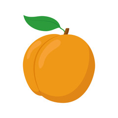 Vector illustration of a funny peach in cartoon style.