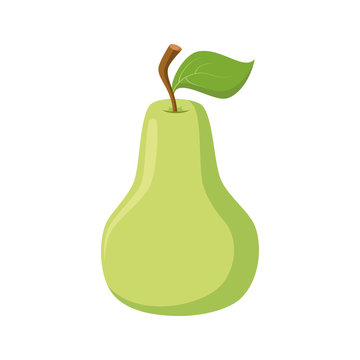 Vector illustration of a funny pear in cartoon style.