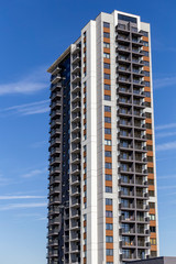 Modern high rise apartment building