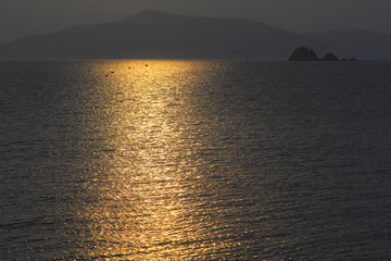 Seaside town of Bodrum and spectacular sunsets. Mugla, Turkey