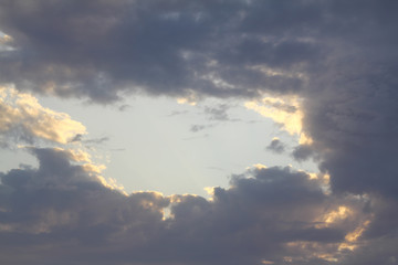 The vast blue sky and clouds sky. blue sky background with tiny clouds.
