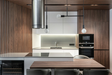 Modern kitchen in new and contemporary apartment