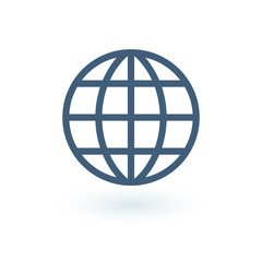 Globe icon. World symbol. Stock Vector illustration isolated on white background.