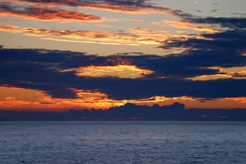 Fototapeta premium Dramatic Sunset landscape. 