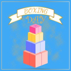 Fototapeta premium Big sale boxing day, great design for any purposes. Vector template. Winter festive season holiday decoration element. Big sale boxing day for celebration decoration design. Flyer, banner.