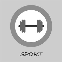 dumbbell bodybuilding black simple Icon Vector. EPS 10