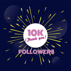 Thank you for reaching 10000 followers poster - Vector illustration