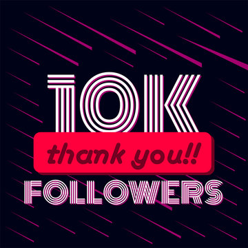 Thank you for reaching 10000 followers poster - Vector illustration