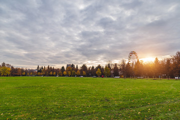 ferris wheel in the park in autumn